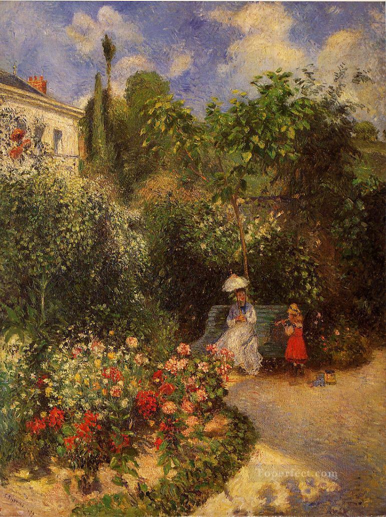 the garden at pontoise 1877 Camille Pissarro Oil Paintings
